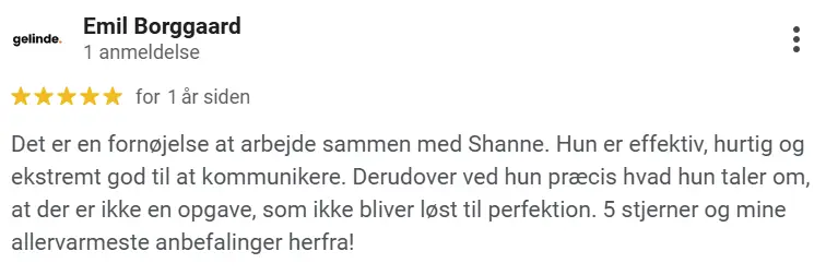 anmeldelse - 5 stjerner