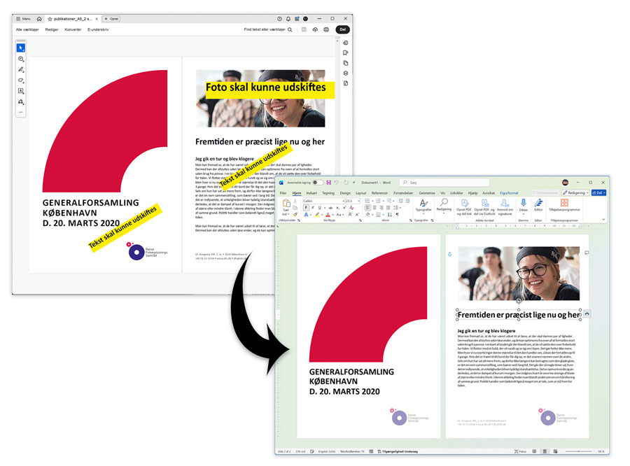 pdf til word skabelon